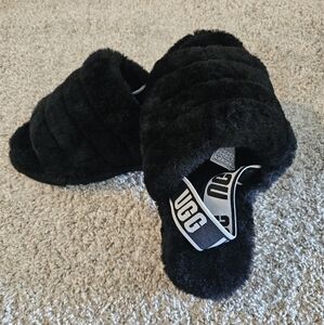 Black UGG slides